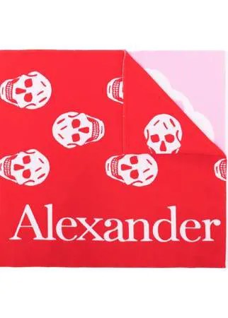 Alexander McQueen шарф в технике пэчворк с принтом Skull