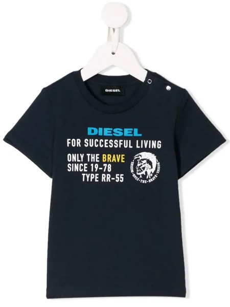 Diesel Kids футболка с контрастным логотипом