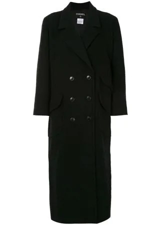 Chanel Pre-Owned двубортное пальто 1998-го года с длинными рукавами