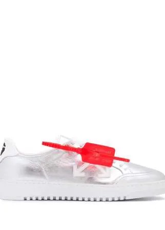 Off-White кеды на вулканизированной подошве с эффектом металлик