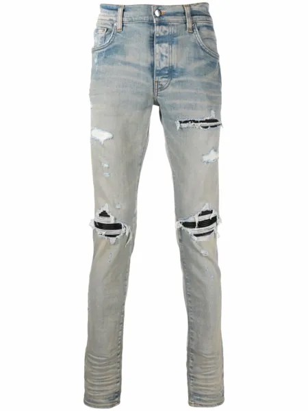 AMIRI джинсы скинни с эффектом потертости, синий