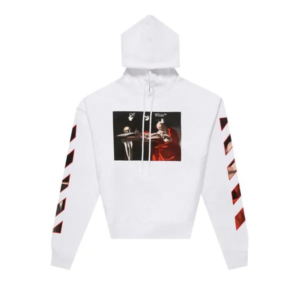 Толстовка Off-White Caravaggio Print Hooded Sweatshirt 'White/Black', белый