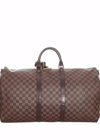 Louis Vuitton дорожная сумка Damier Ebène Keepall Bandoulière 55 2008-го года