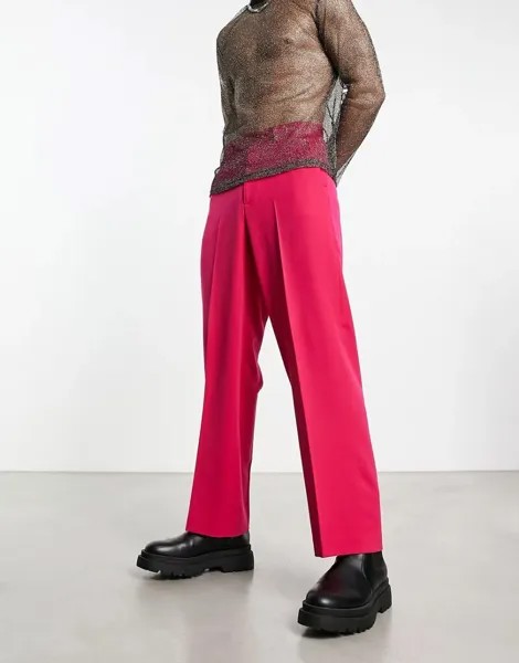 Элегантные розовые широкие брюки ASOS