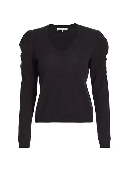 Свитер из кашемира со сборками Frame, цвет charcoal heather