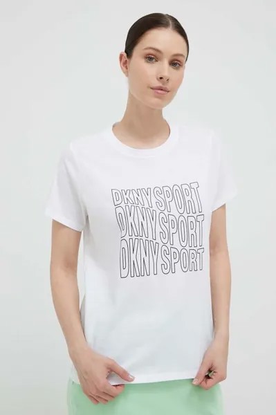 Хлопковая футболка Dkny DKNY, белый
