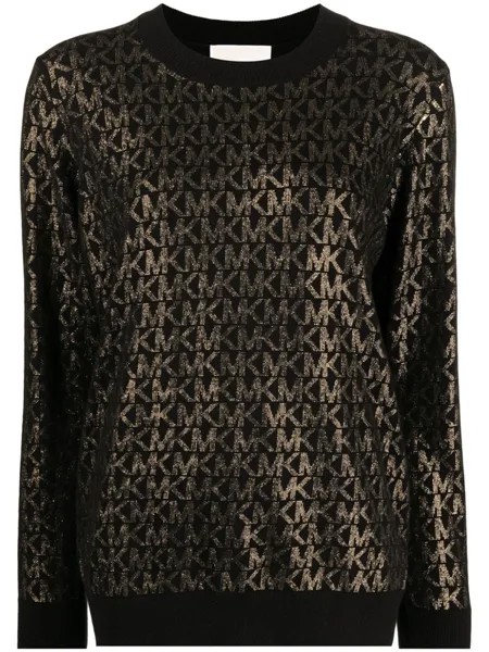 Джемпер с логотипом и эффектом металлик Michael Kors, черный