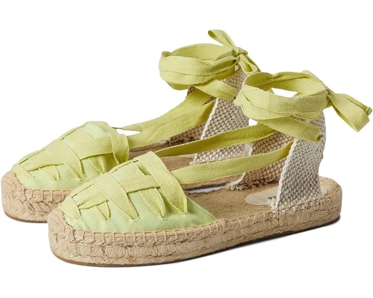 Лоферы Soludos Luella Lace-Up Espadrille, цвет Bright Citron