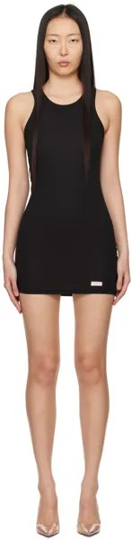 Черное мини-платье со спиной-борцовкой Alexander Wang