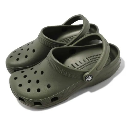 Мужские сандалии без шнуровки Crocs Classic Army Green унисекс Casaul LifeStyle 10001-309