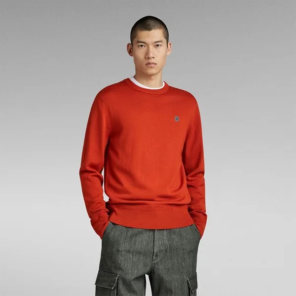 Свитер G-Star Premium Core R Crew Neck, оранжевый