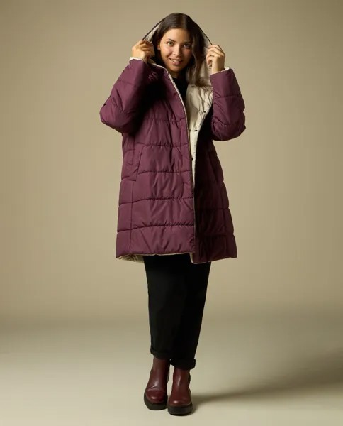 Утепленная куртка на контрастной подкладке для женщин с пышными формами. Rosa Thea, темно-красный