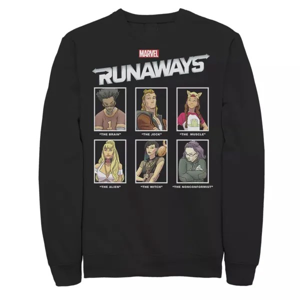Мужской флисовый пуловер с рисунком из ежегодника Runaways с фотографиями Marvel