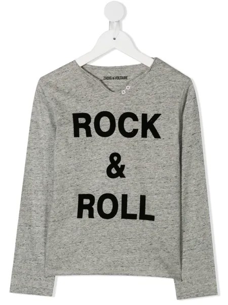 Zadig & Voltaire Kids футболка с длинными рукавами и надписью