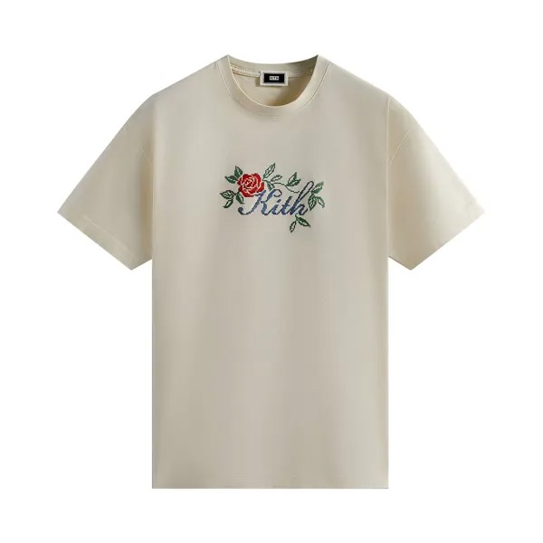Футболка с вышивкой Kith Script, Sandrift