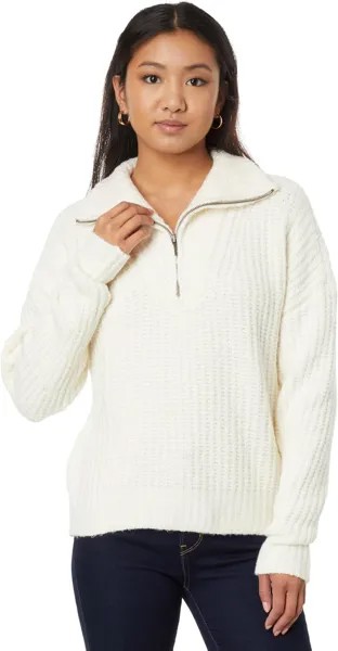 Свитер Lilla P Ribbed 1/2 Zip Sweater, слоновая кость