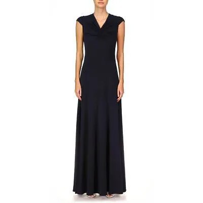 Halston Womens Scarlet Cap Sleeve V-образным вырезом Maxi Evening Dress Gown BHFO 2678