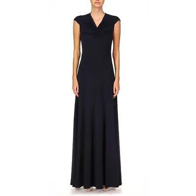 Halston Womens Scarlet Cap Sleeve V-образным вырезом Maxi Evening Dress Gown BHFO 2678