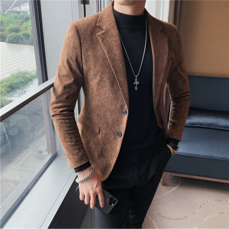 Модный деловой мужской костюм Boutique размера плюс, элегантное вельветовое облегающее Повседневное платье в итальянском стиле для джентльмена