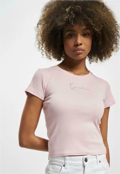 Базовая футболка KARL KANI DAMEN KW232-033-2 KK SMALL SIGNATURE TIGHT RIB TEE Karl Kani, светло-розовый