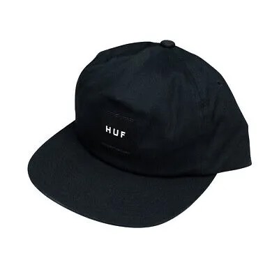 Кепка HUF Worldwide Essentials Unstructured Box Snapback Hat (черная) с 5 панелями