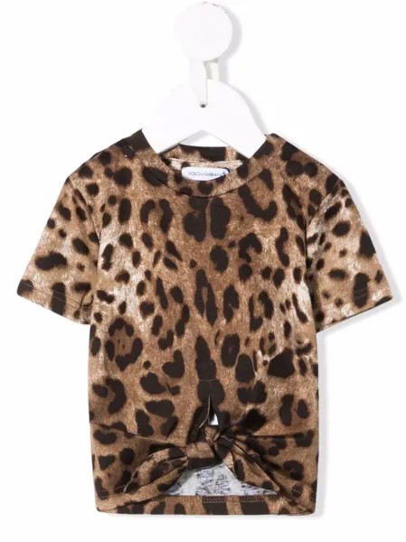 Dolce & Gabbana Kids футболка с леопардовым принтом