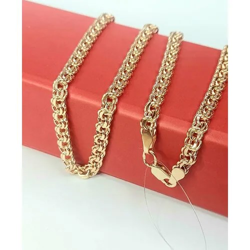 Цепь SKOROBOGATOV JEWELRY Бисмарк объемный, красное золото, 585 проба, длина 55 см, средний вес 9.39 г