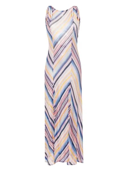 Missoni пляжное платье без рукавов с узором зигзаг, фиолетовый