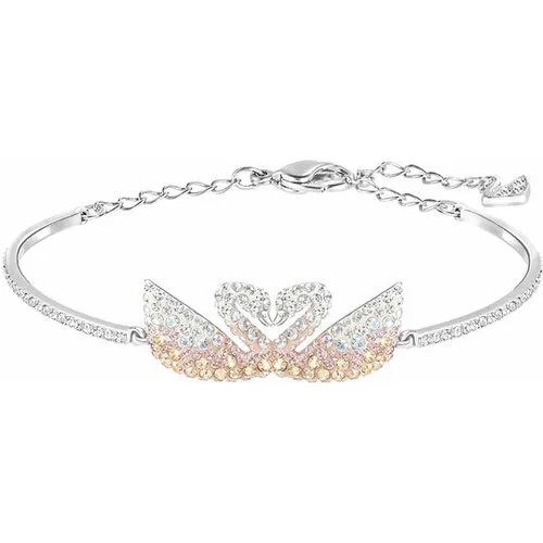 Жесткий браслет SWAROVSKI, кристаллы Swarovski, размер M, серебристый
