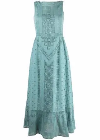 Valentino Pre-Owned расклешенное платье 2000-х годов с английской вышивкой