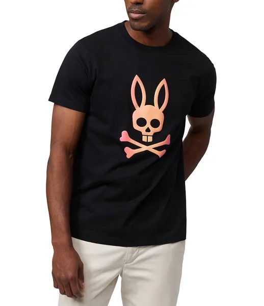 Футболка с короткими рукавами и рисунком Psycho Bunny Norwood Modern Fit, черный