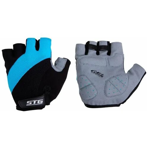 Велосипедные перчатки STG X66457-C р.S (черно-голубые)