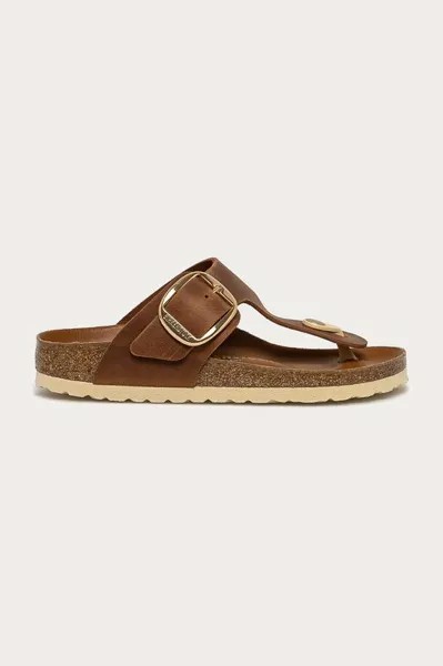 Кожаные шлепанцы Gizeh с большой пряжкой Birkenstock, коричневый