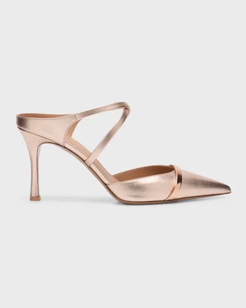 Туфли-мюли Yoana с эффектом металлик и крест-накрест Malone Souliers, цвет Rose Gold