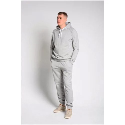 Костюм 77.17.brand, толстовка и брюки, свободный силуэт, размер XXL/56, белый, серый
