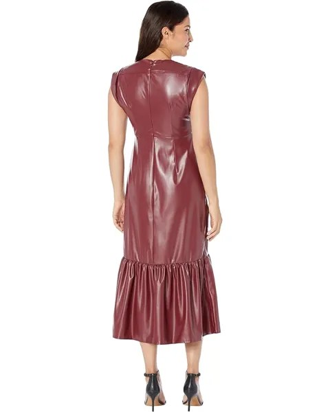 Платье Donna Morgan Bodice Twist Midi Dress, бордовый