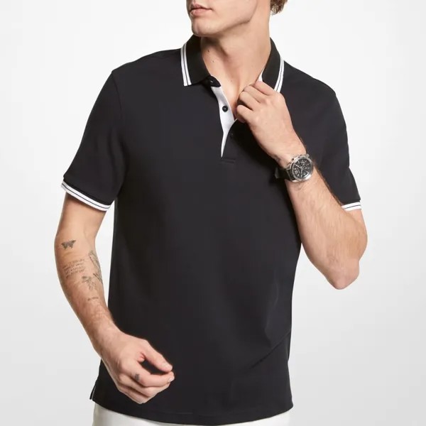 Рубашка-поло Michael Kors Greenwich Cotton, черный