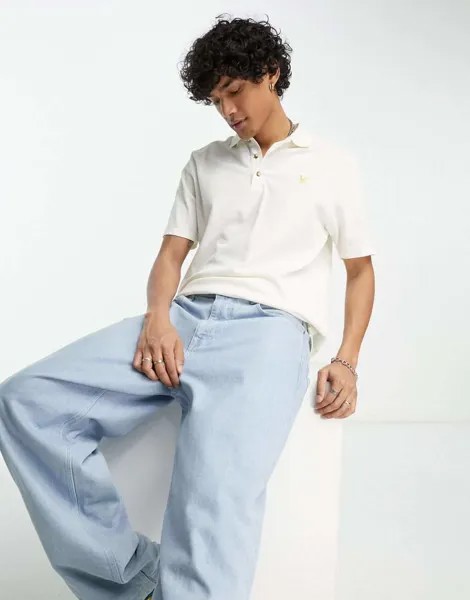 Белая рубашка-поло из пике свободного кроя Lyle & Scott Archive