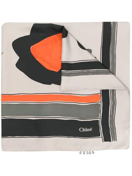Chloé платок в стиле колор-блок