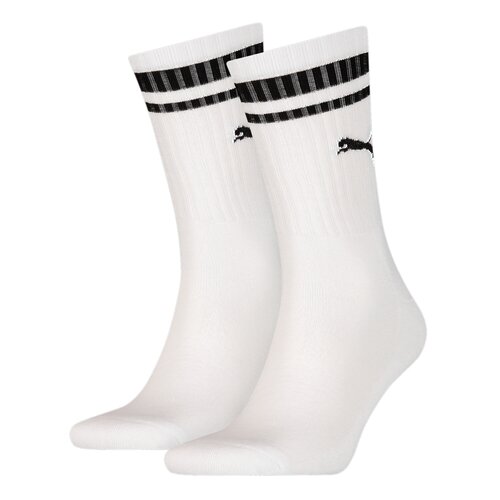Носки PUMA CREW HERITAGE STRIPE 2P, размер 35/38, white/black