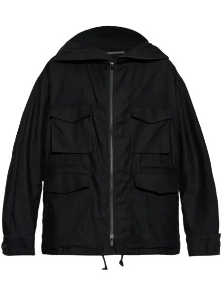 Yohji Yamamoto куртка с капюшоном на молнии, черный