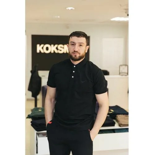 Футболка поло мужская хлопок однотонная спортивная URBAN BORIS (Цвет Графит, Размер XL)