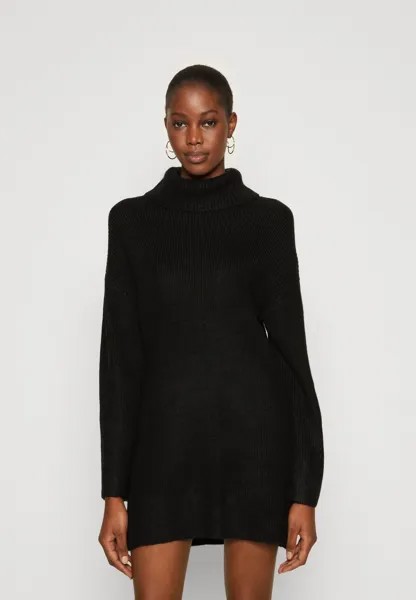 Трикотажное платье LONG SLEEVE MOCKNECK MINI SWEATER DRESS Abercrombie & Fitch, цвет black