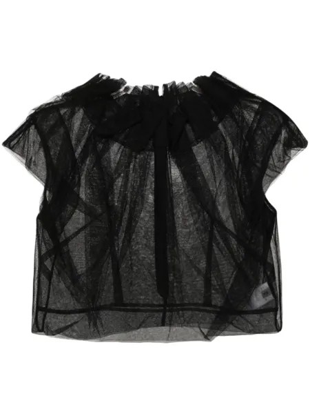 Simone Rocha блузка из тюля со сборками, черный