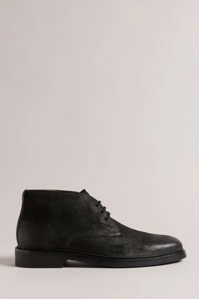 Черные полированные ботинки Andrew Chukka из замши Ted Baker, черный