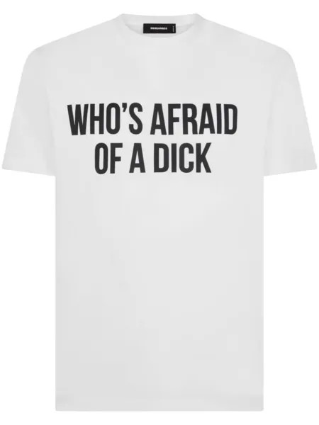 Dsquared2 slogan-print cotton T-shirt, белый