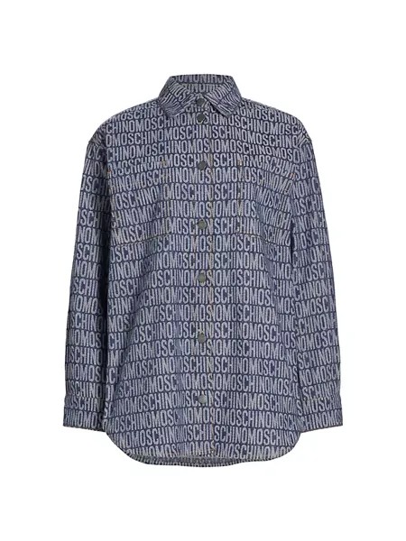 Джинсовая рубашка оверсайз с логотипом Moschino, синий