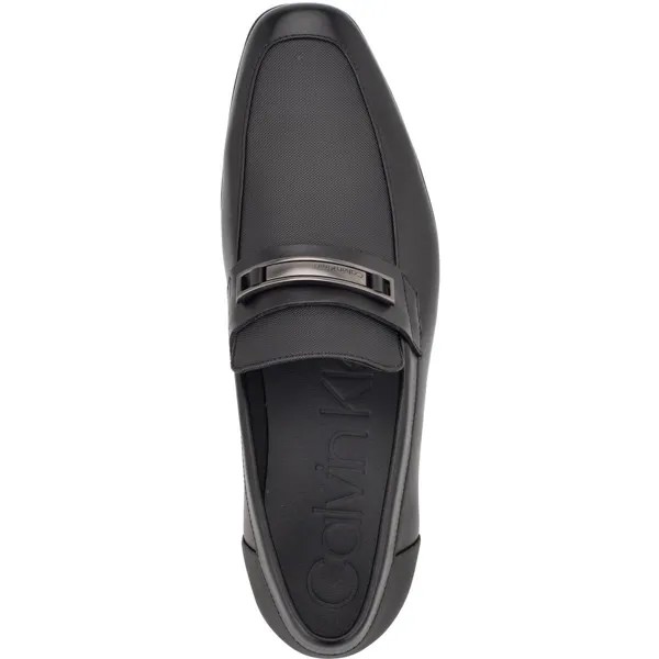 Мужские кожаные оксфорды без шнуровки Jameson Calvin Klein, цвет Black Leather
