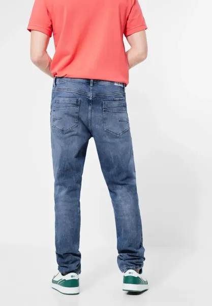 STREET ONE MEN Джинсы обычного кроя, потертый вид, цвет Dark Indigo Authentic Wash