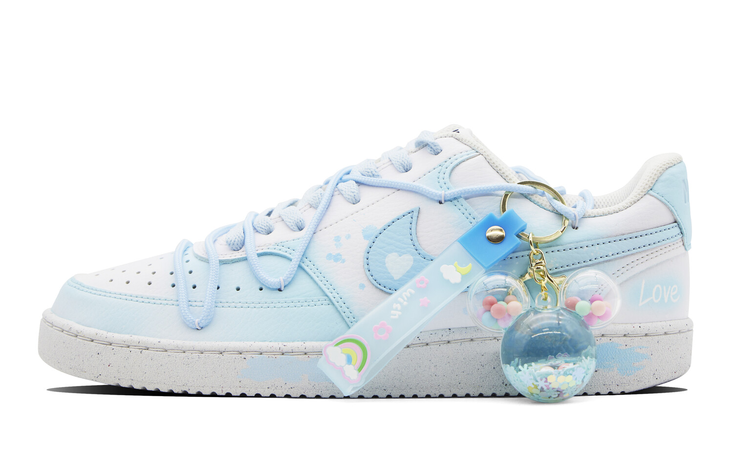 Кроссовки Nike Court Vision 1 Skateboarding Shoes Women's Low-top White/blue, голубой